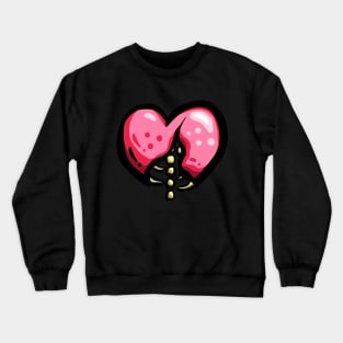 Dead Cartoon Zombie Heart - Pink Ribs Crewneck Sweatshirt